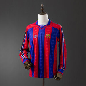 96-97 Barcelona Maillot Domicile Retro Manches Longues
