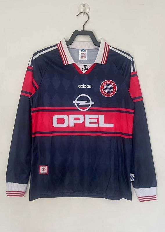 97-98 Bayern Munich Maillot Domicile Retro Manches Longues