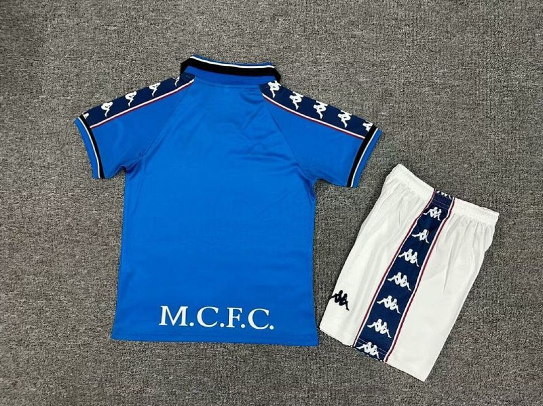 97-98 Manchester City Maillot Domicile Retro Enfant – Image 2