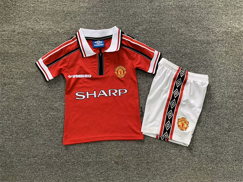 98-99 Manchester United Maillot Domicile Retro Enfant