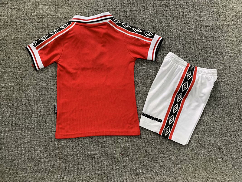 98-99 Manchester United Maillot Domicile Retro Enfant – Image 3