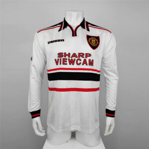 98-99 Manchester United Maillot Exterieur Manches Longues