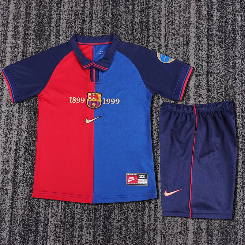 99-00 Barcelona Maillot Domicile Retro Enfant