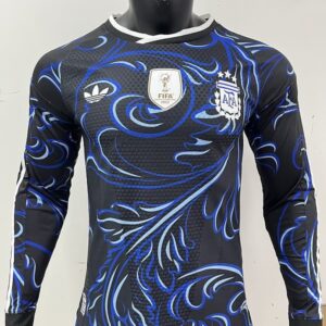 Argentine Maillot Exterieur Version Joueur Manches Longues