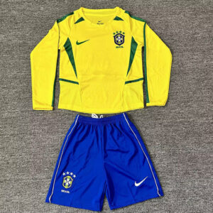 Bresil Maillot Domicile Retro Enfant Manches Longues