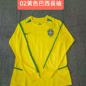 Bresil Maillot Domicile Retro Manches Longues