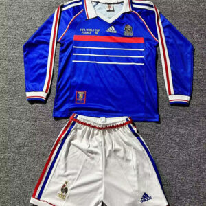 France Maillot Domicile Retro Enfant Manches Longues