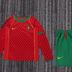 Portugal Maillot Domicile Retro Enfant Manches Longues